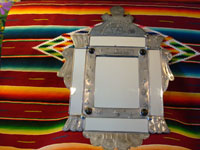 Mexican vintage tinwork mirror, c. 1950.