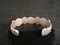 Photo shoing backside of Navajo silver bracelet.