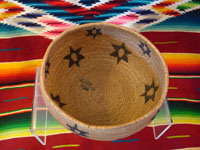Native American Indian antique basket, closeup of Washo basket's inside.