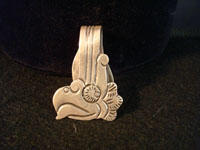 Mexican vintage Taxco silver jewelry, William Spratling signed money-clip with Aztec serpeant design, c. 1935.
