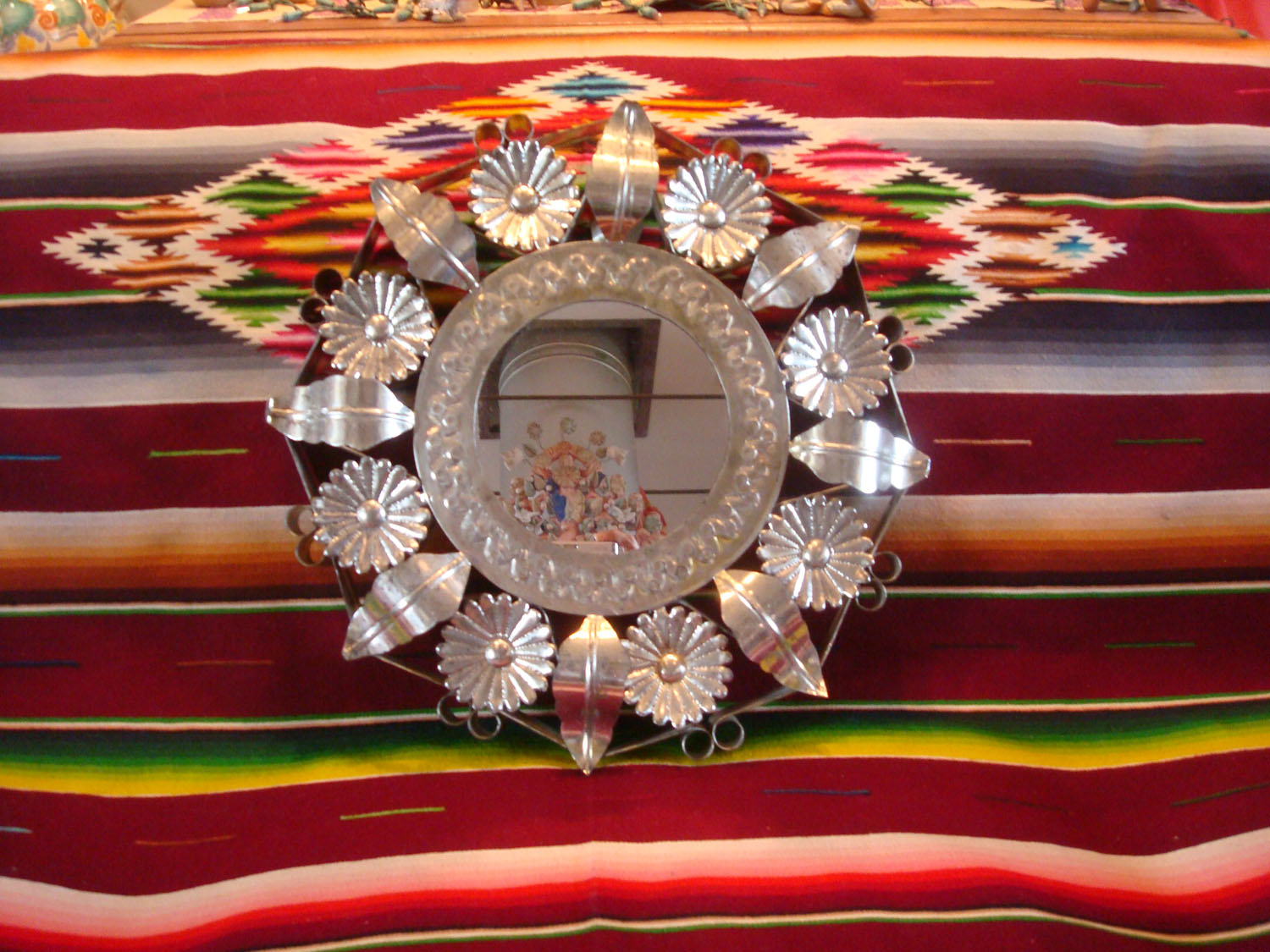 Mexican Tin Work Art, Mexican Tin Candelabras and Tin Mirrors at Pocas