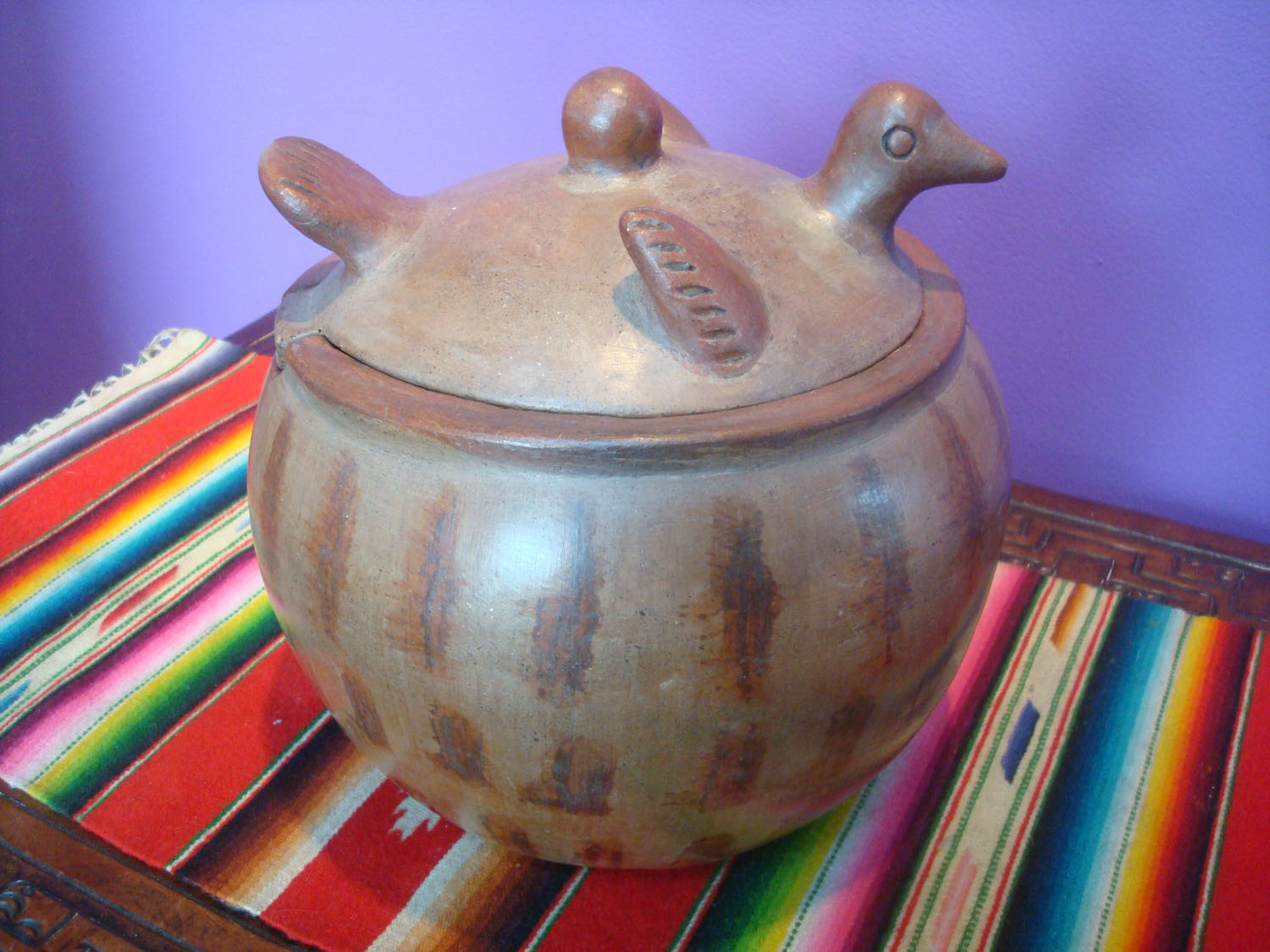 Mexican Pottery From Acatlan, Puebla Ceramic Brown Pot
