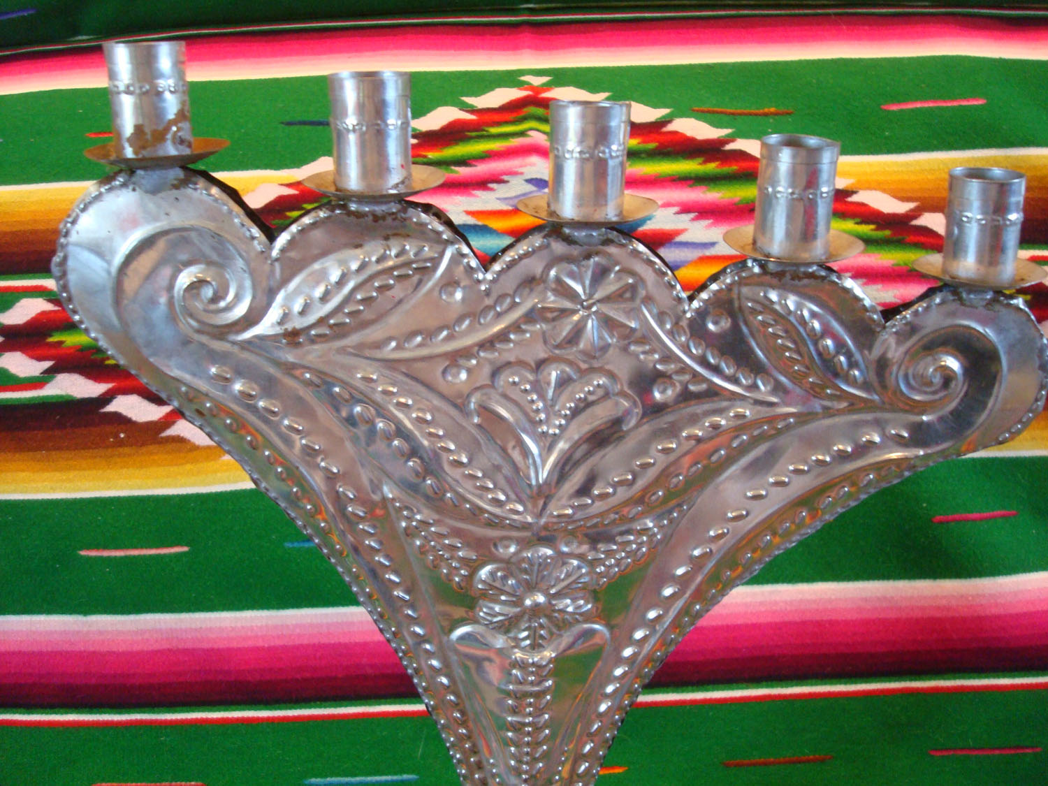 Mexican Tin Work Art, Mexican Tin Candelabras and Tin Mirrors at Pocas