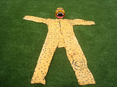 Mexican vintage folk art, a wonderful Guerrero dance costume of a tiger, c. 1950.